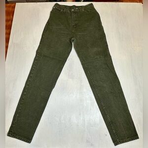 Vintage Faded Glory Olive Green Jeans Womens 14 Tall High Rise USA Made